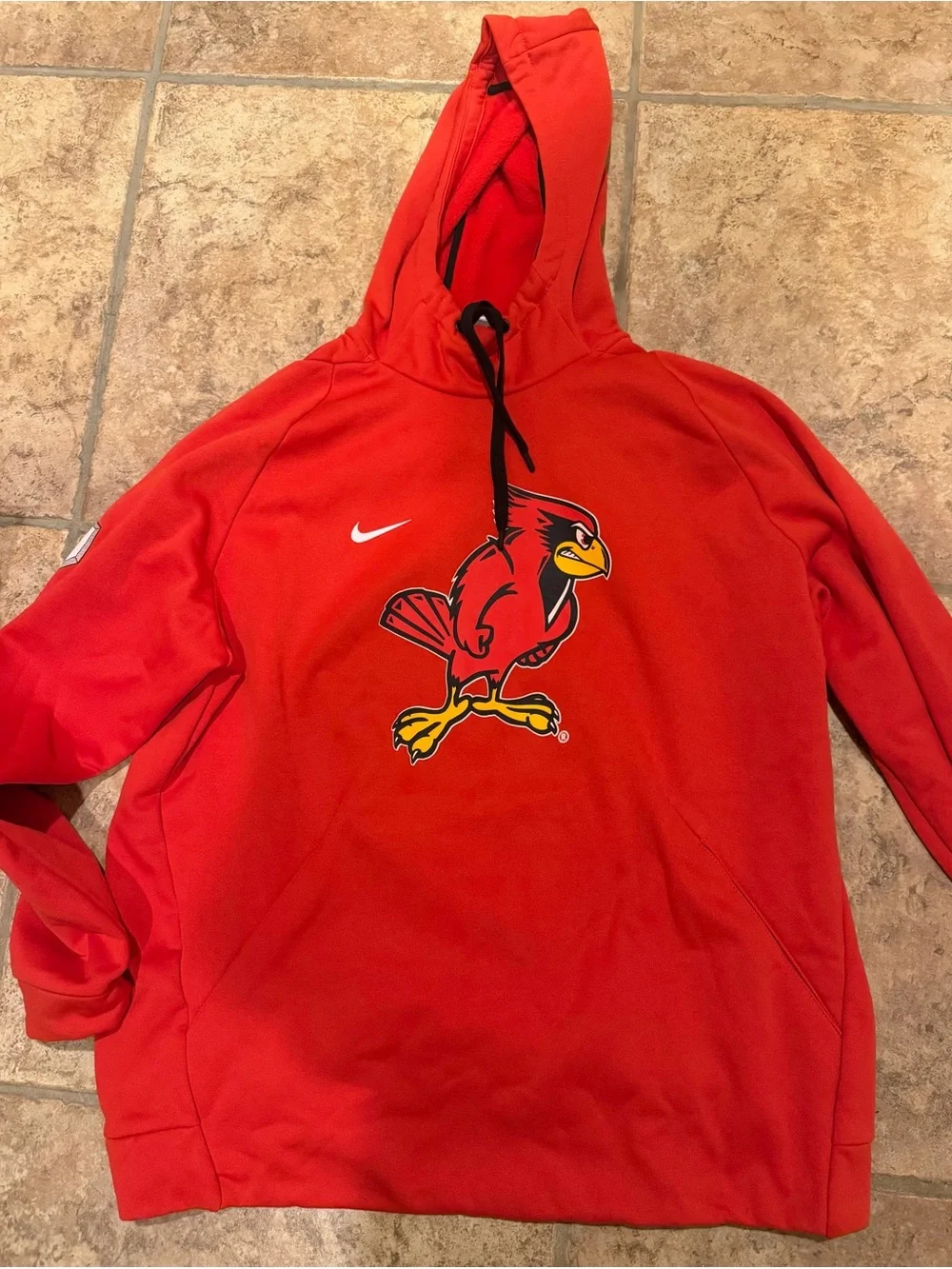 Nike Red Hoodie with Black Drawcord and Cardinal Graphic
